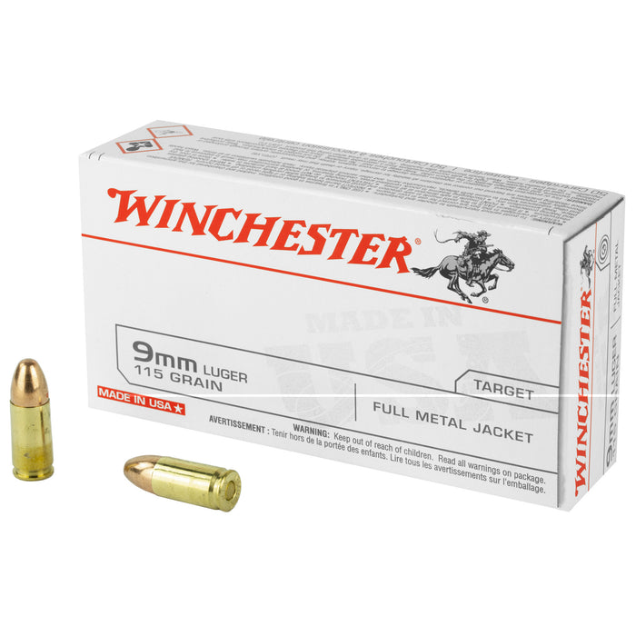 Winchester Ammunition USA 9MM Luger 115 Grain Full Metal Jacket 50 Round Box