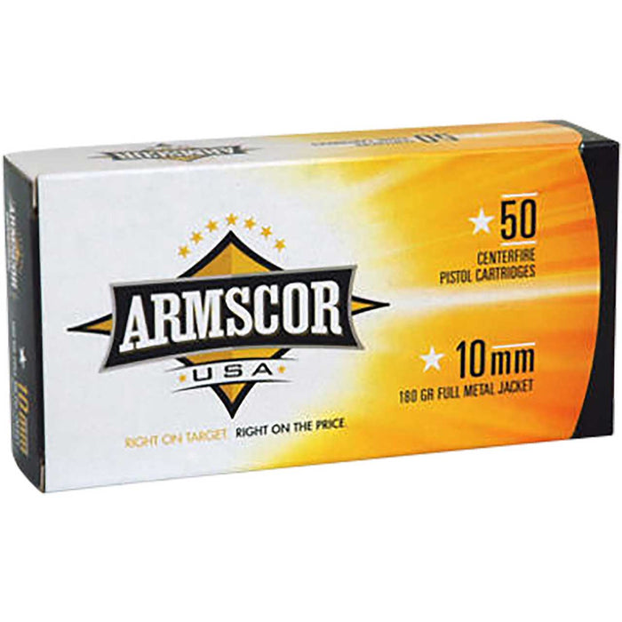 Armscor USA Competition 10mm Auto 180 Gr Full Metal Jacket (FMJ) 50 Per Box