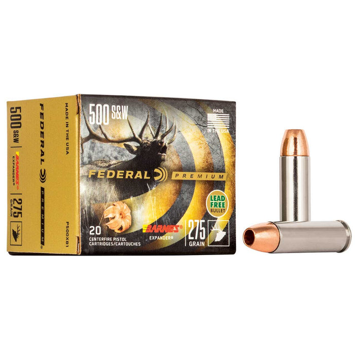 Federal .500 S&W Mag 275 gr Premium Hunting Barnes Expander BRX Ammunition - 20 Round Box