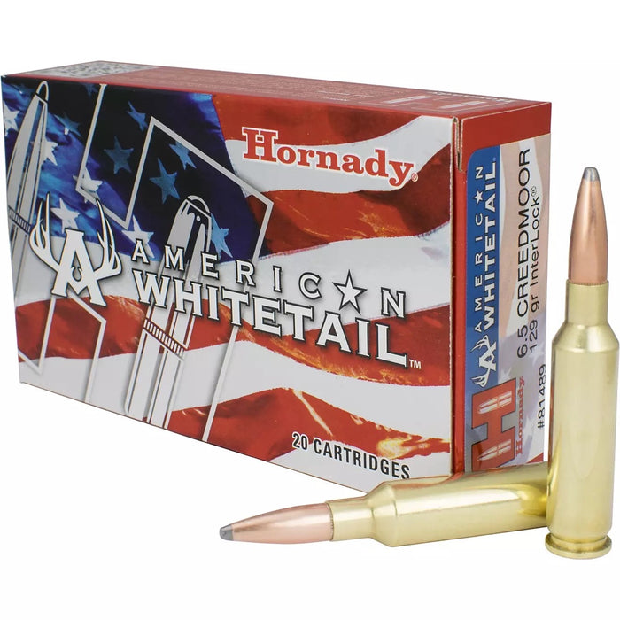 Hornady 6.5 Creedmoor 129 gr American Whitetail InterLock Spire Point Ammunition - 20 Round Box