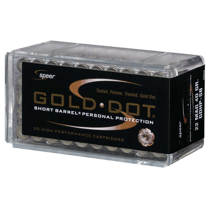 Speer Gold Dot Short Barrel .22 WMR 40 gr Hollow Point (HP) 50 Per Box