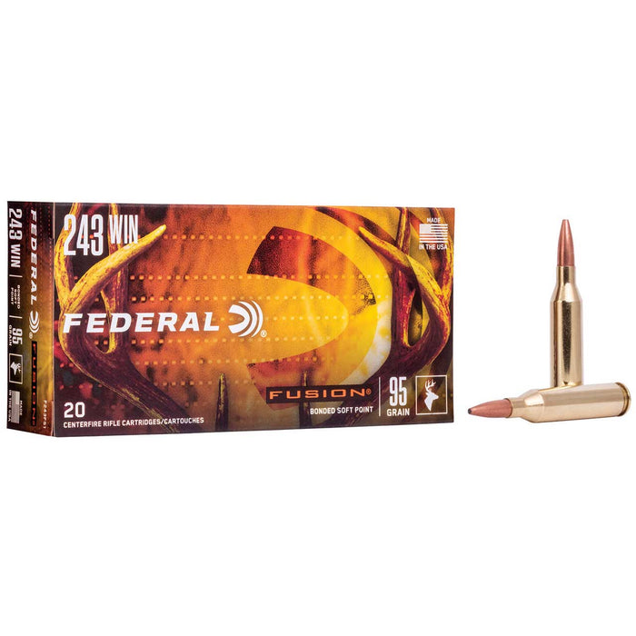 Federal Fusion Hunting .243 Win 95 gr Fusion Soft Point 20 Per Box
