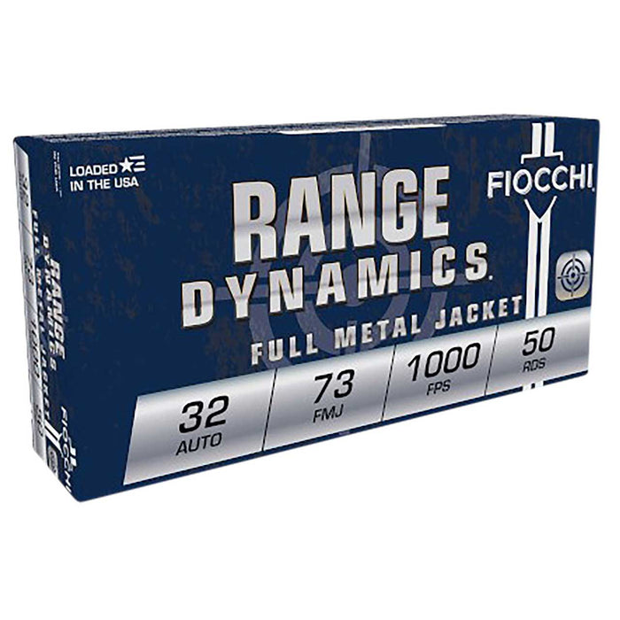 Fiocchi Range Dynamics Pistol .32 ACP 73 gr Full Metal Jacket (FMJ) 50 Per Box