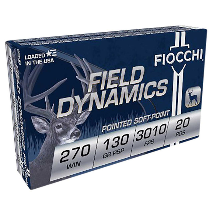 Fiocchi Field Dynamics Rifle .270 Win 130 gr Pointed Soft Point (PSP) 20 Per Box