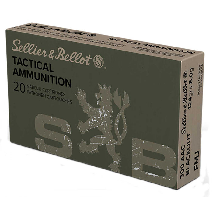 Sellier & Bellot .300 Blackout 124 gr Rifle  Full Metal Jacket Ammunition - 20 Round Box