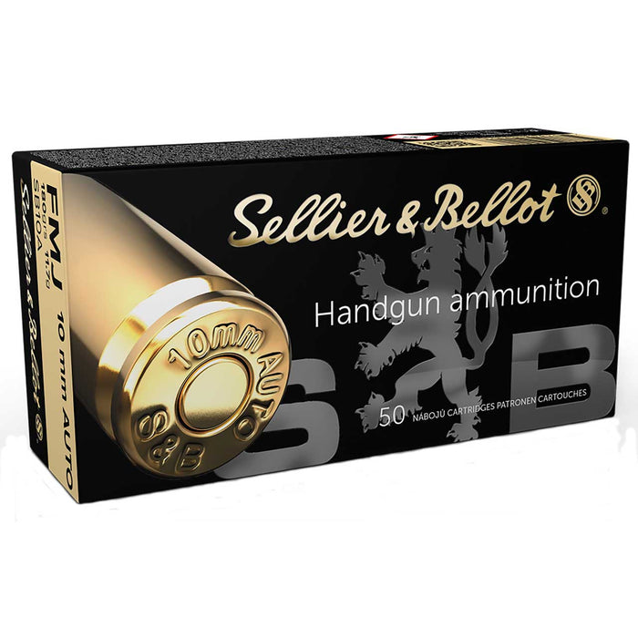 Sellier & Bellot Handgun 10mm Auto 180 gr Full Metal Jacket (FMJ) 50 Per Box