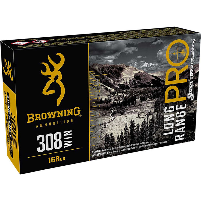 Browning Ammo Long Range Pro .308 Win 168 gr, Sierra MatchKing BTPT, 20 Per Box