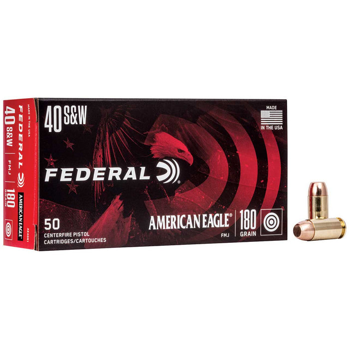 Federal American Eagle Handgun .40 S&W 180 gr Full Metal Jacket (FMJ) 50 Per Box