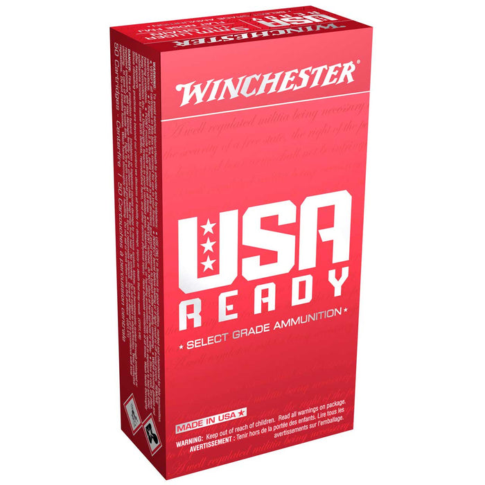 Winchester USA Ready 9mm Luger 115 gr Full Metal Jacket Flat Nose (FMJFN) 50 Per Box