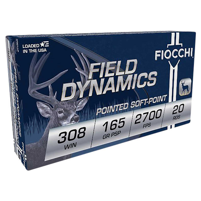 Fiocchi Field Dynamics Rifle .308 Win 165 gr Pointed Soft Point (PSP) 20 Per Box