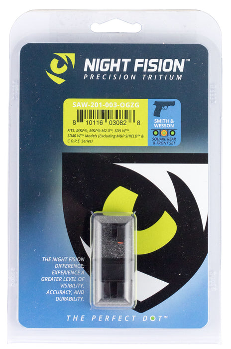 Night Fision OEM Replacement Perfect Dot Night Sight Set Square for S&W M&P, M&P M2.0, 9/40 SD VE (Except M&P Shield, CORE)