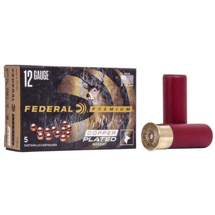 Federal 12 Gauge Premium 2.75" 12 Pellet 00 Buck Shot Ammunition - 5 Round Box