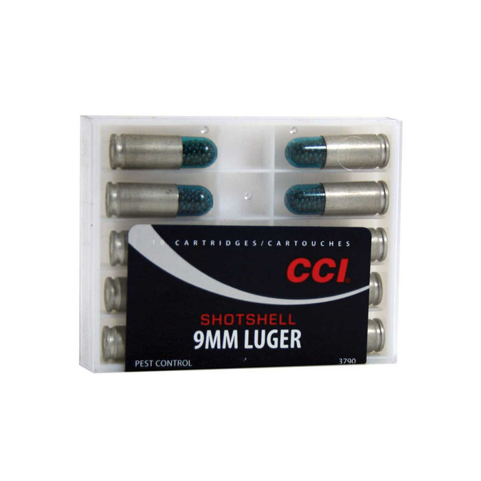 CCI 9mm Luger 64 gr Pest Control Shotshell #12 Shot Ammunition - 10 Round Box