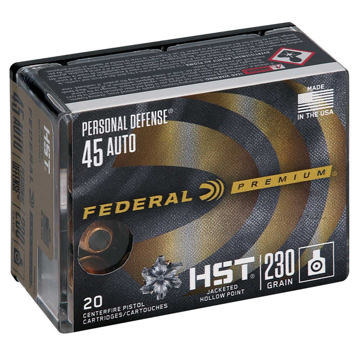 Federal Premium Personal Defense .45 ACP 230 gr HST Jacketed Hollow Point 20 Per Box