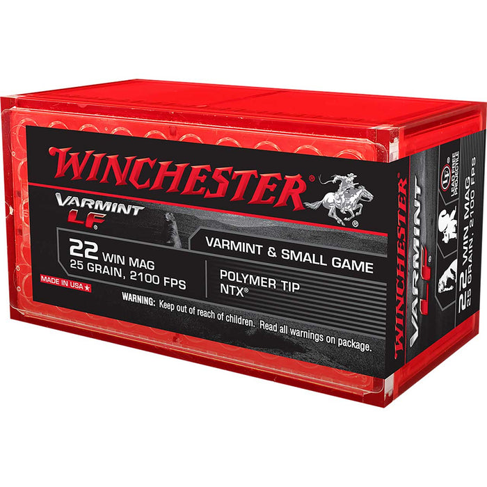 Winchester Varmint LF .22 WMR 25 gr Polymer Tip NTX 50 Per Box
