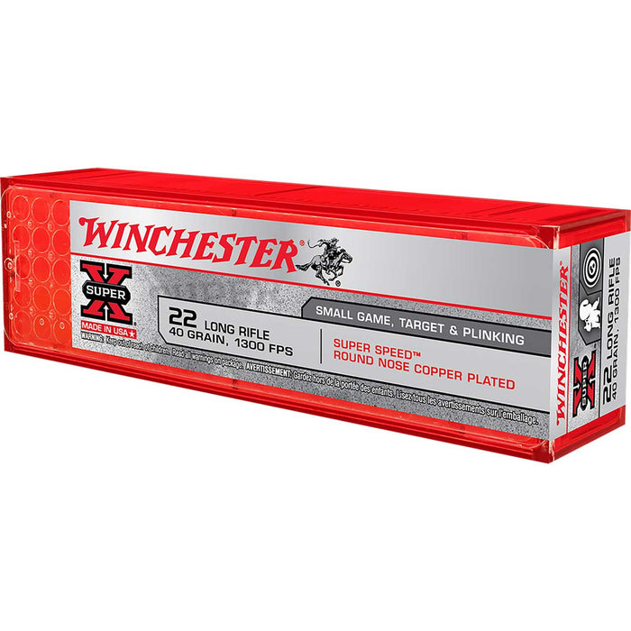 Winchester Super X .22 LR 40 gr Super Speed Round Nose Copper Plated 100 Per Box