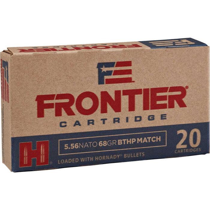 Frontier Military Grade 5.56x45mm NATO 68 gr HP Boat-Tail Match (HPBTM) 20 Per Box