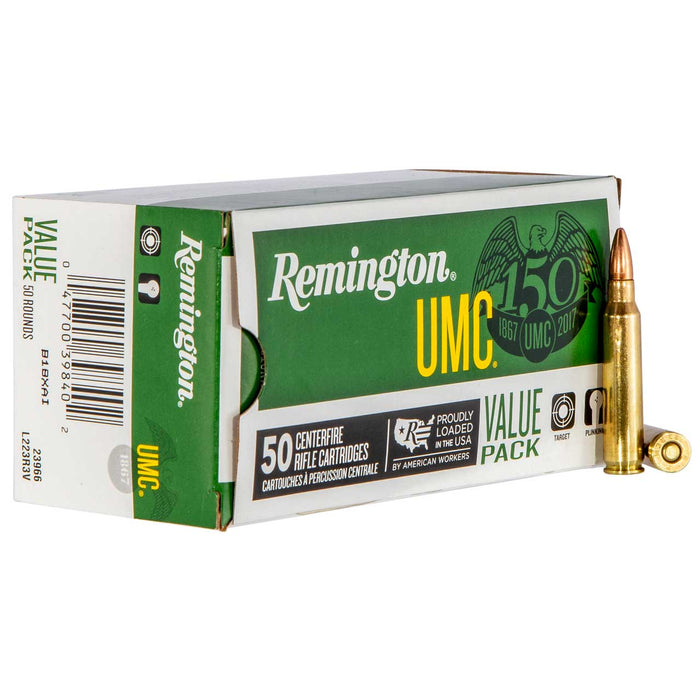 Remington UMC .223 Rem 55 gr 3240 fps Full Metal Jacket (FMJ) 50 Per Box