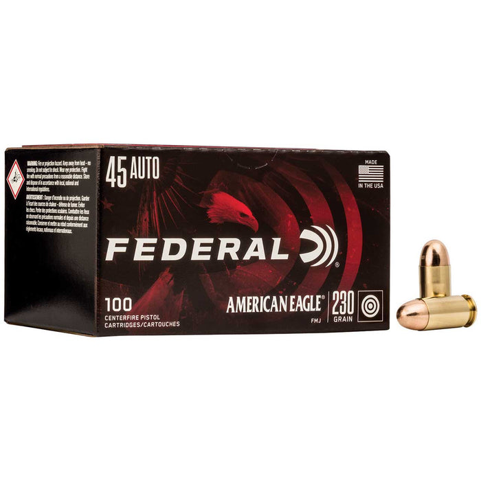 Federal American Eagle Handgun .45 ACP 230 gr Full Metal Jacket (FMJ) 100 Per Box