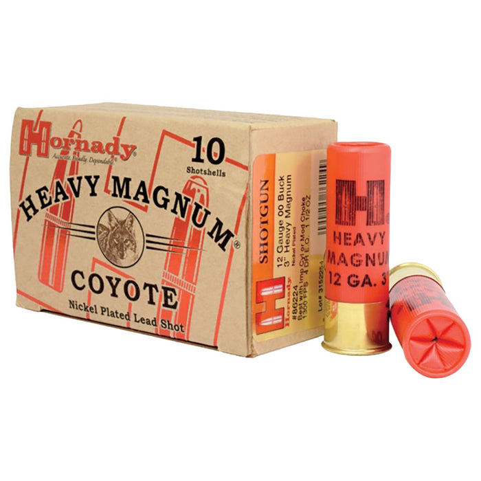 Hornady 12 Gauge Heavy Magnum Coyote  3" 1 1/2 oz 00 Buck Shot Ammuniton - 10 Round Box
