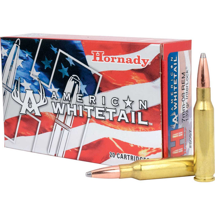 Hornady American Whitetail 7mm Rem Mag 139 gr InterLock Spire Point 20 Per Box