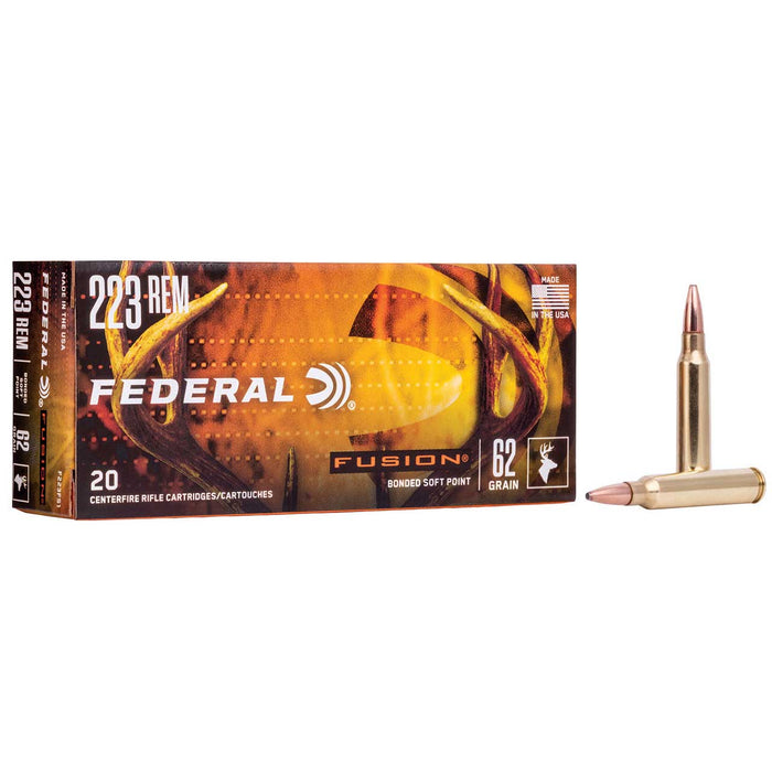 Federal Fusion Hunting .223 Rem 62 gr Fusion Soft Point 20 Per Box