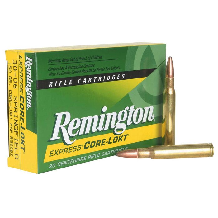 Remington Ammunition Core-Lokt .30-06 Springfield 150 gr Pointed Soft Point Core-Lokt (PSPCL) 20 Per Box