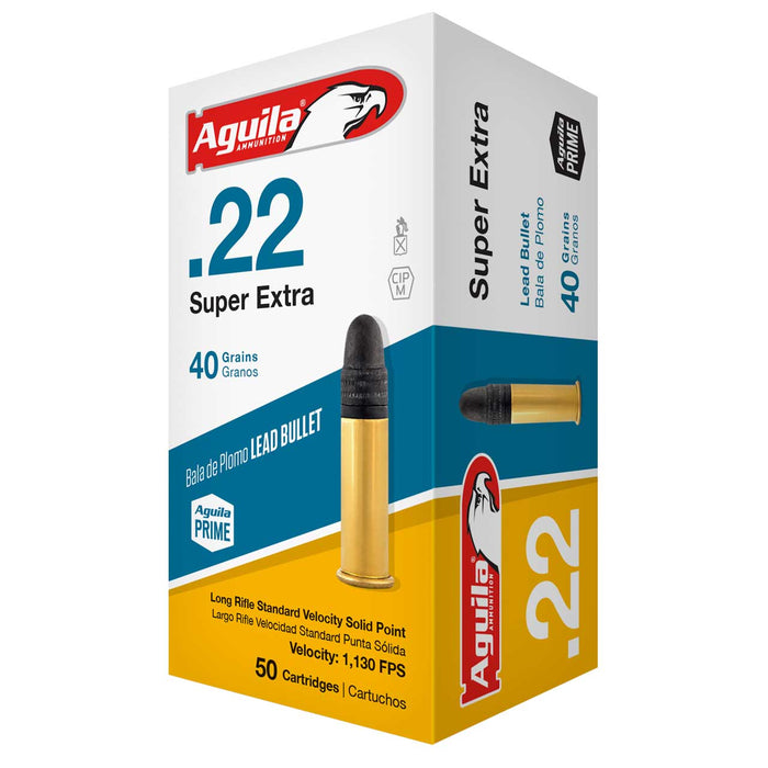 Aguila .22 LR 40 gr  Super Extra Standard Velocity Lead Solid Point Ammunition - 50 Round Box