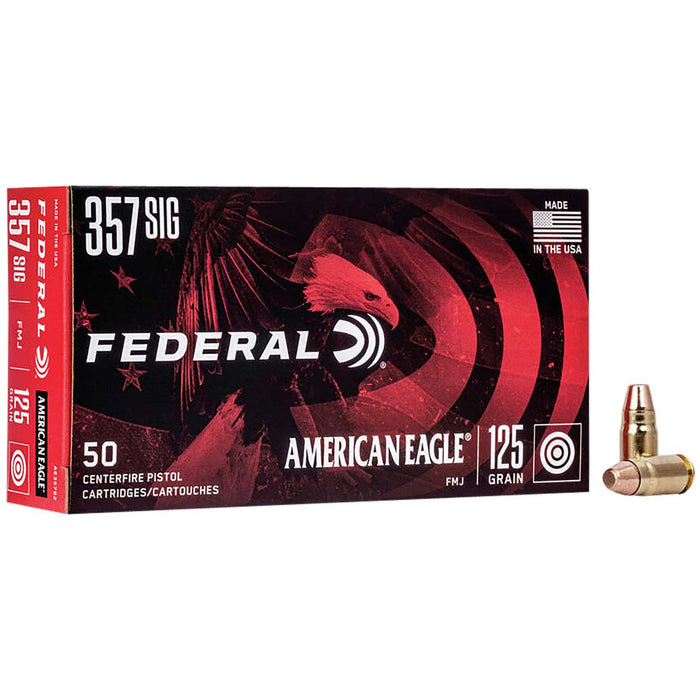 Federal .357 Sig 125 gr American Eagle FMJ Ammunition - 50 Round Box