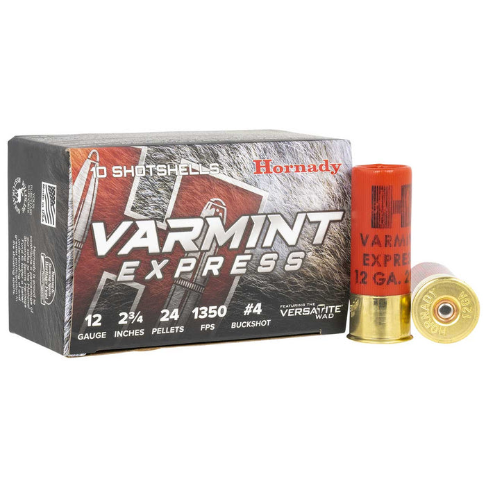 Hornady Varmint Express Coyote 12 Gauge 2.75" 4 Buck Shot 10 Per Box