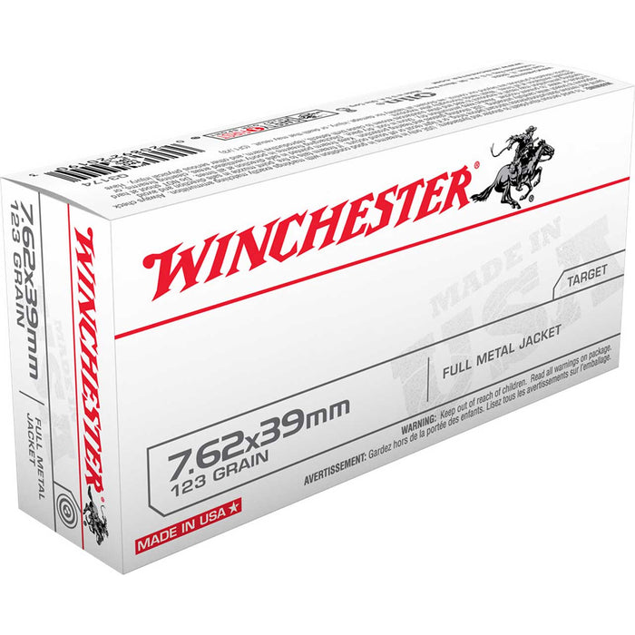 Winchester Ammo USA 7.62x39mm 123 gr Full Metal Jacket (FMJ) 20 Per Box