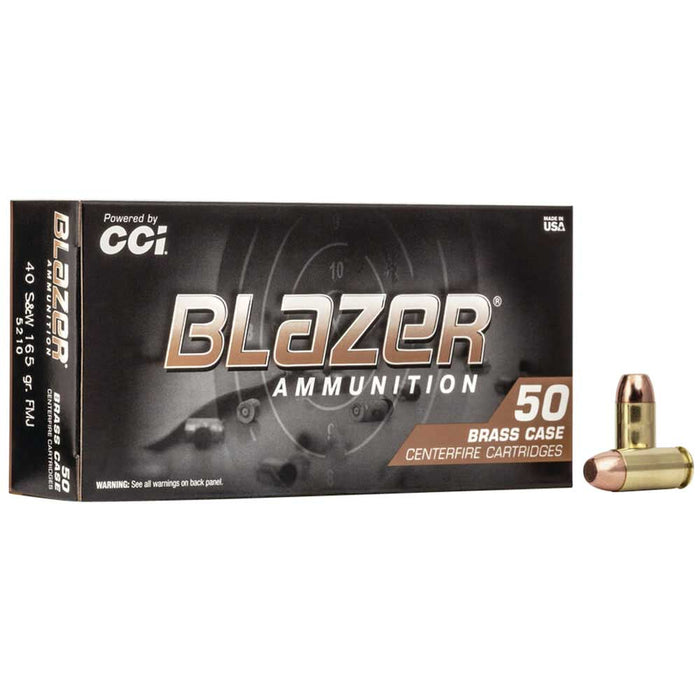 CCI .40 S&W 165 gr Blazer Brass Full Metal Jacket Ammunition - 50 Round Box
