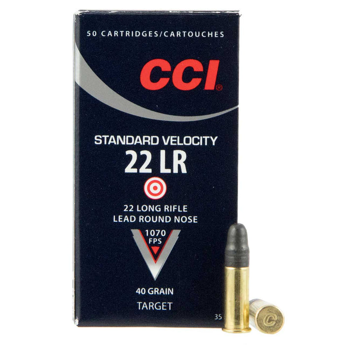 CCI .22 LR 40 gr Standard Velocity Target Lead Round Nose Ammunition - 50 Round Box