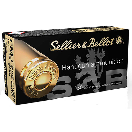 Sellier & Bellot Handgun 9mm Luger 115 gr Full Metal Jacket (FMJ) 50 Per Box