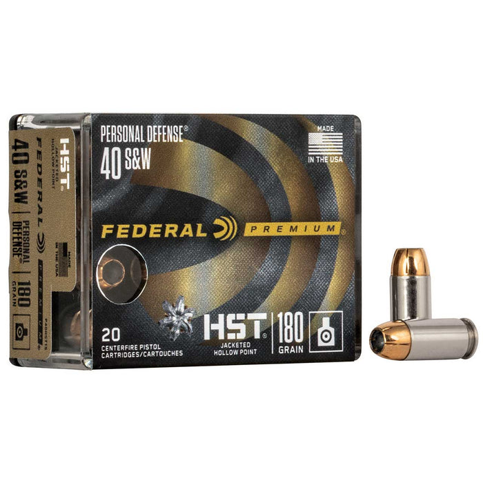 Federal Premium Defense .40 S&W 180 gr HST Jacketed Hollow Point 20 Per Box