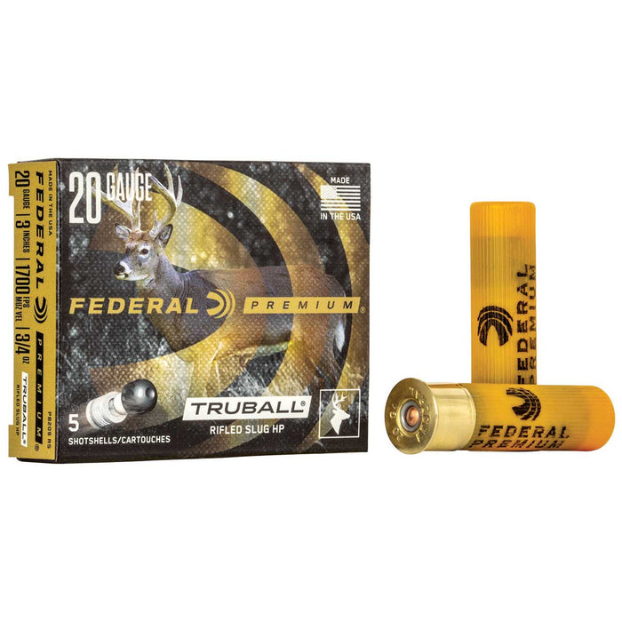 Federal Premium Vital-Shok TruBall 20 Gauge 3" 3/4 oz/328 gr Rifled Slug Shot 5 Per Box