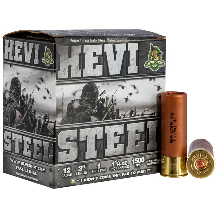 HEVI-Shot HEVI-Steel Waterfowl 12 Gauge 3" 1 1/4 oz 1 Shot 25 Per Box