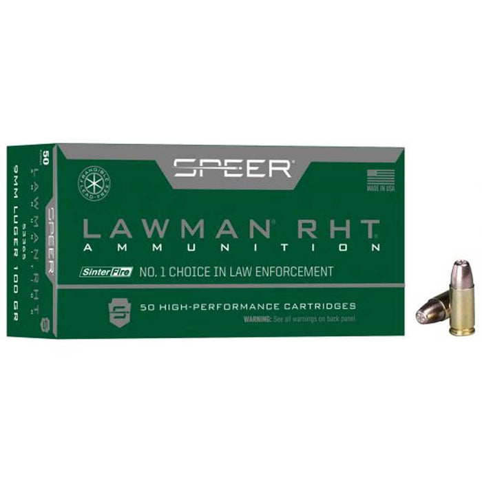 Speer Lawman Training RHT 9mm Luger 100 gr SinterFire Frangible 50 Per Box