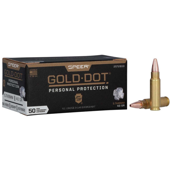 Speer Gold Dot Personal Protection 5.7x28mm 40 gr Hollow Point (HP) 50 Per Box