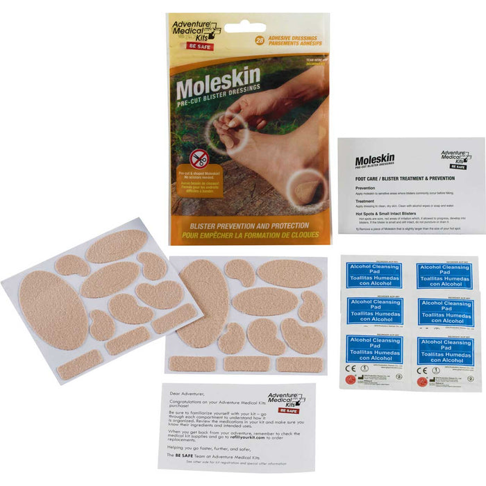 Adventure Medical Kits Moleskin Blister Prevention Brown 22 Precut Shapes