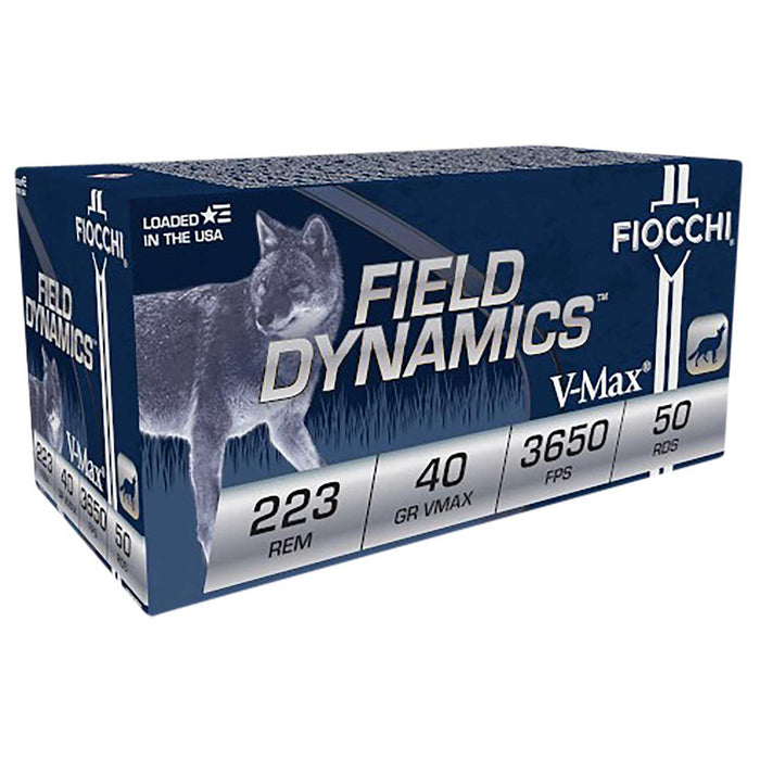 Fiocchi Field Dynamics V-Max .223 Rem 40 Gr Hornady V-Max (VMZ) 50 Per Box