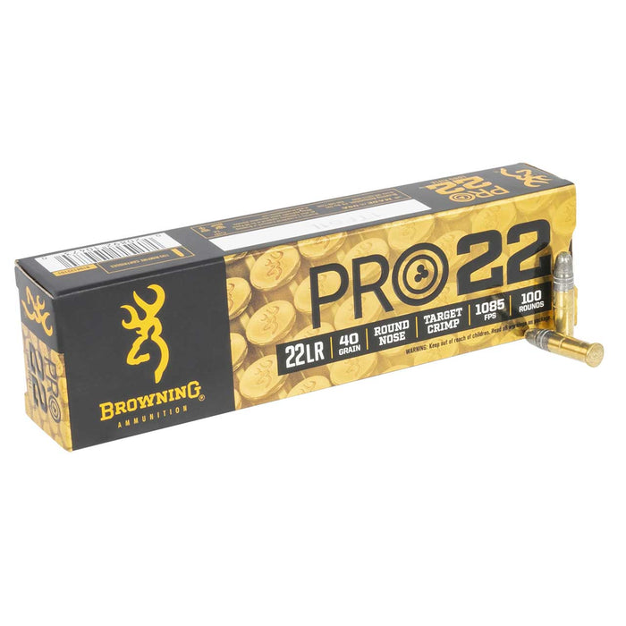 Browning .22 LR 40 gr Pro22 Subsonic Velocity Lead Round Nose Ammunition - 100 Round Box