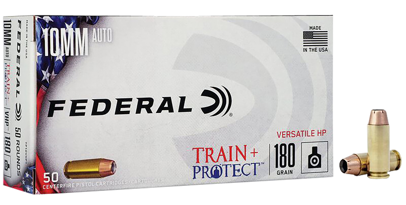 Federal 10mm Auto 180 gr Train + Protect Versatile Hollow Point Ammunition - 50 Round Box