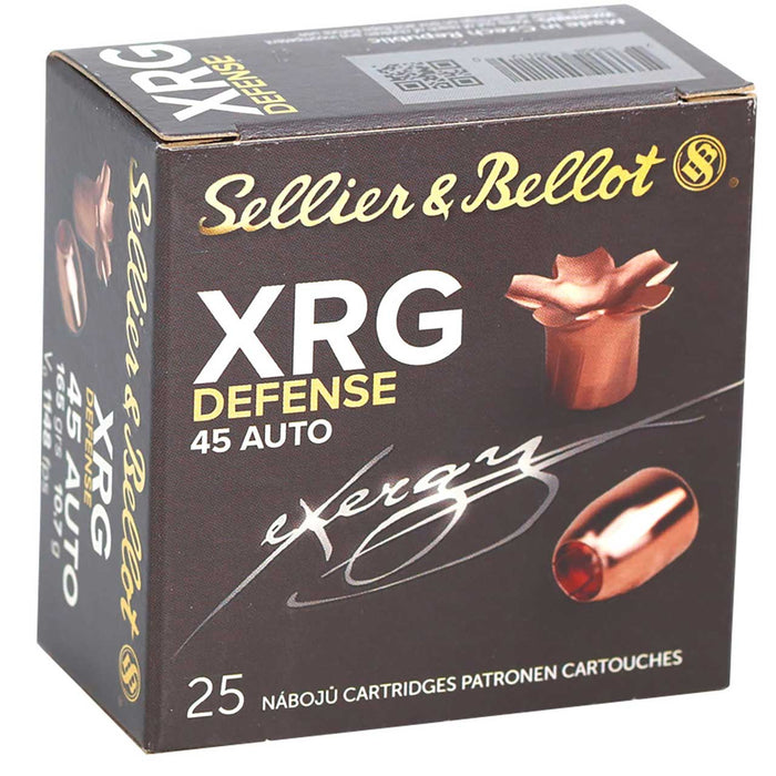Sellier & Bellot XRG Defense .45 ACP 165 gr Full Metal Jacket Semi-Wadcutter (FMJSW) 25 Per Box