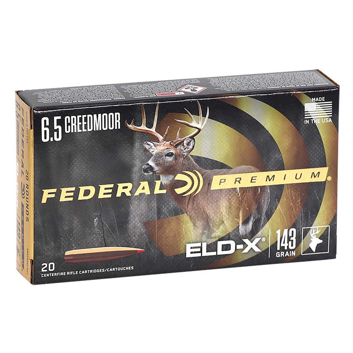 Federal ELD-X Premium 6.5 Creedmoor 143 gr Extremely Low Drag-eXpanding (ELD-X) 20 Per Box