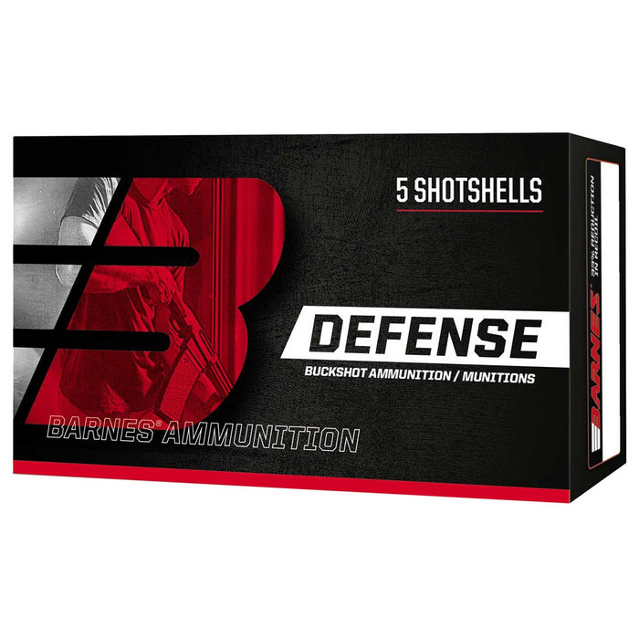 Barnes Bullets Defense 12 Gauge 2.75" 9 Pellets 00 Buck Shot 5 Per Box