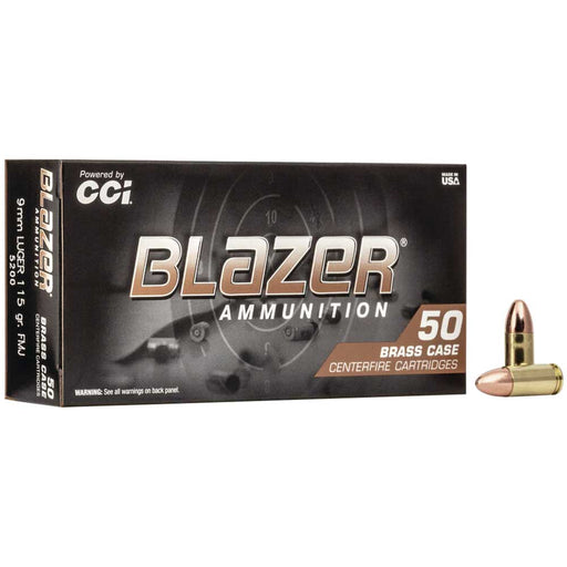 CCI Blazer Brass 9mm Luger 115 gr Full Metal Jacket (FMJ) 50 Per Box