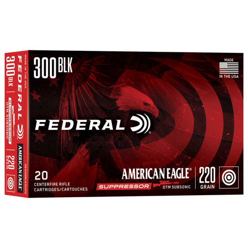 Federal American Eagle Suppressor .300 Blackout 220 Gr Open Tip Match (OTM) 20 Per Box
