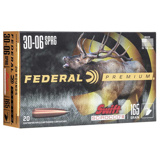 Federal Premium Hunting .30-06 Springfield 165 Gr Swift Scirocco II 20 Per Box