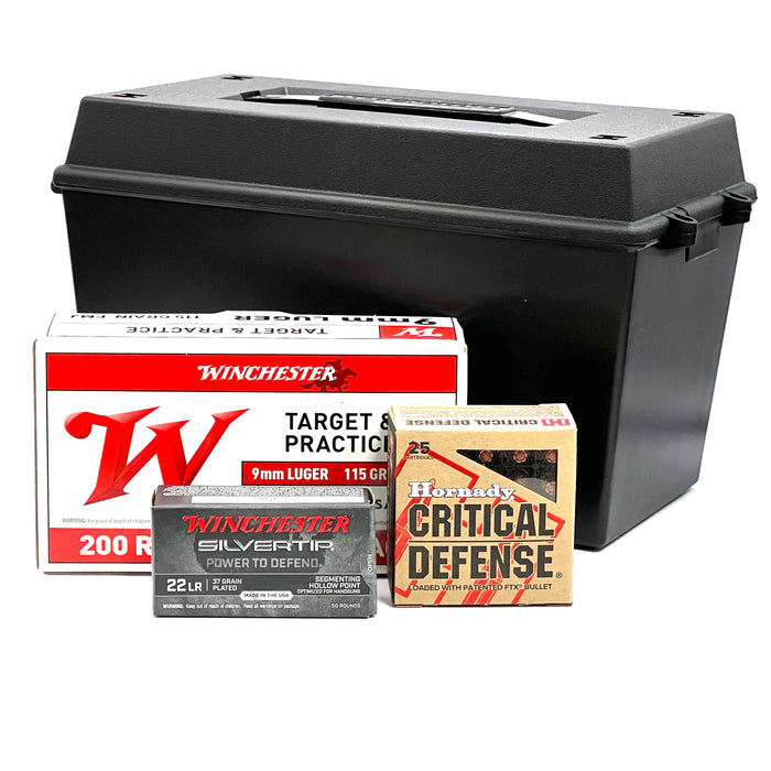 9mm & .22 LR Bundle Pack - 275 Round Bundle With Free Ammo Can